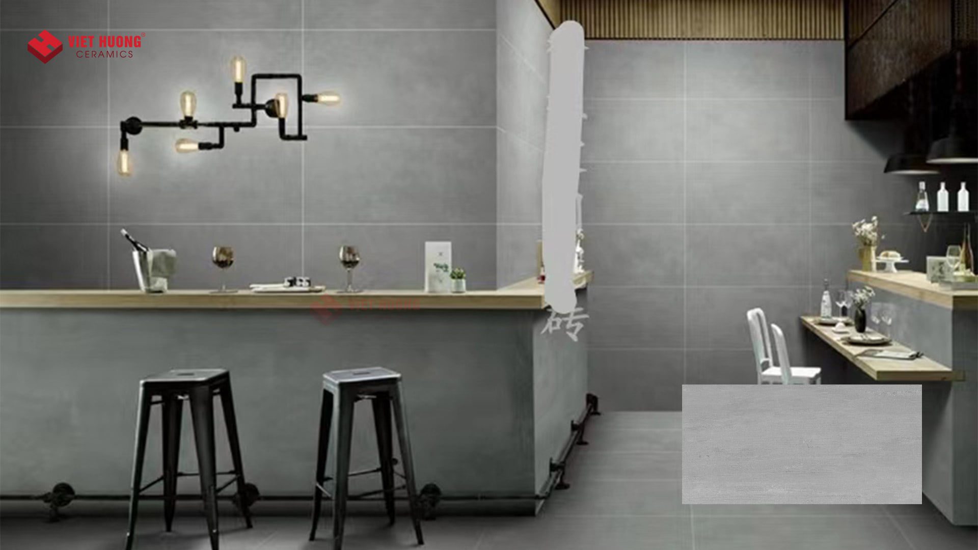 Top 30+ mẫu gạch ốp tường bếp đẹp và kinh nghiệm chọn gạch ốp bếp phải nắm Gạch ốp tường bếp men mờ chống trầy xước - 48SN402A