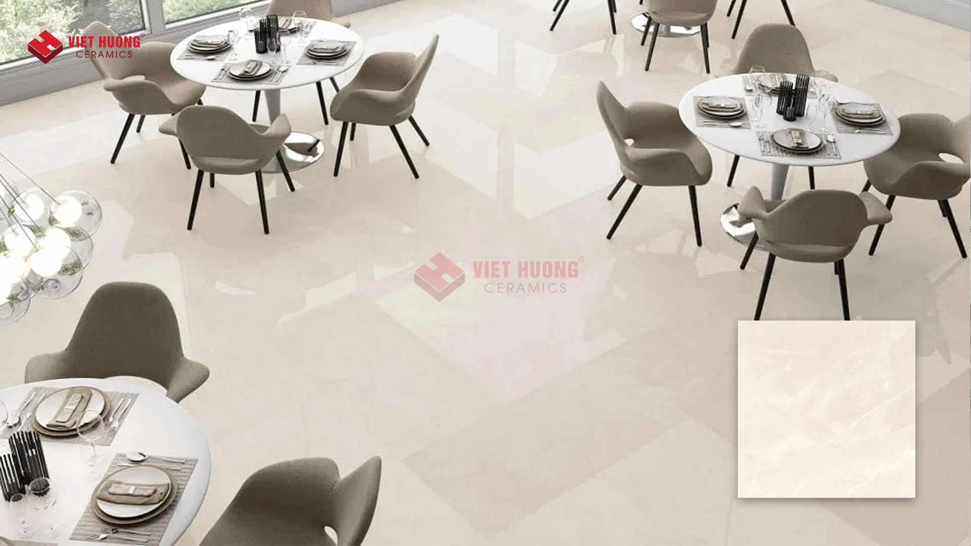 Top 30+ mẫu gạch ốp lát Tây Ban Nha nhập khẩu cao cấp Gạch lát sàn nhà hàng Tây Ban Nha tạo cảm giác rộng rãi - Pulpis Cream