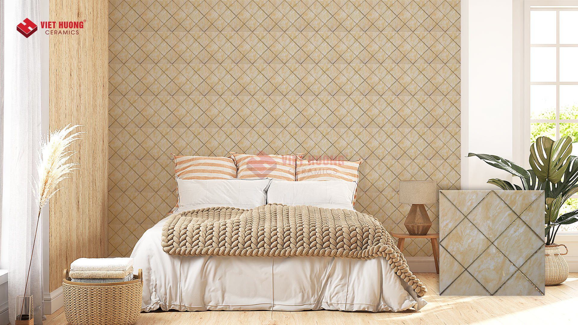 Gạch trang trí phòng ngủ mát mẻ - VH-DT330012