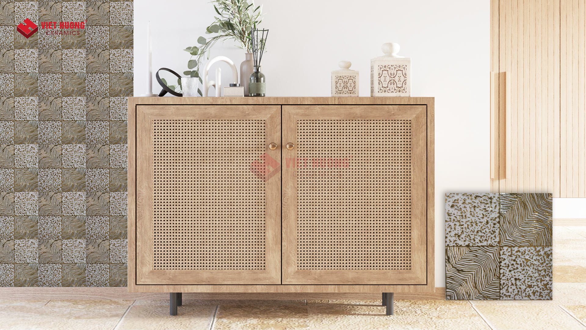 Gạch trang trí tường phòng khách - VH-DT330022