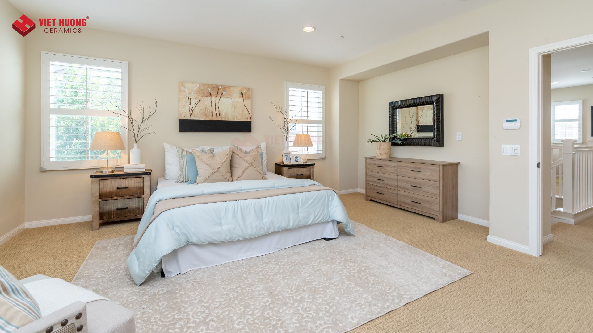 Xu hướng Decor phòng ngủ của Gen Z - Tư vấn gạch ốp lát Sàn gỗ màu nâu sẽ khiến phòng ngủ trở nên ấm áp