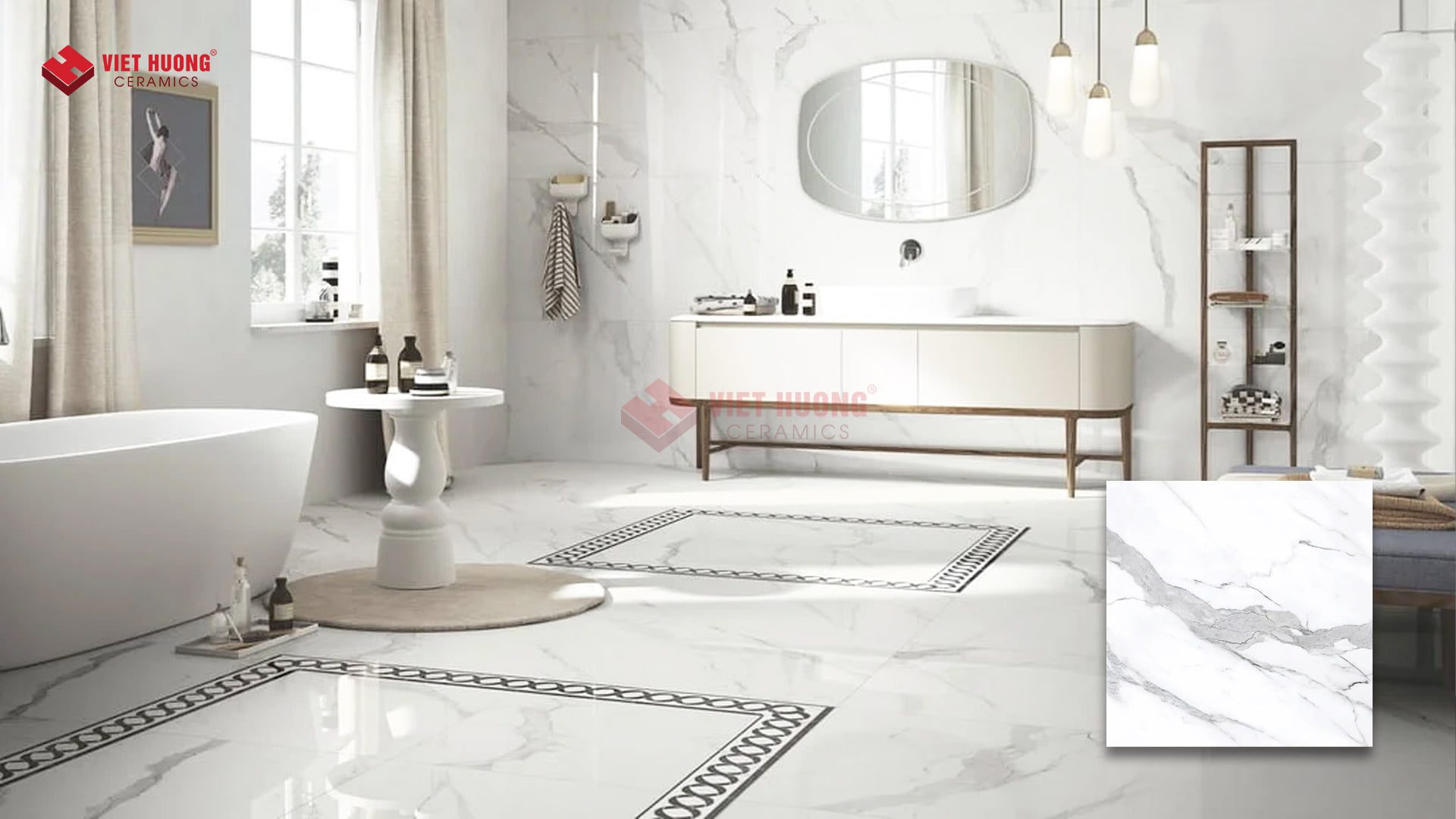 Cách lát gạch trên nền gạch cũ: Hướng dẫn chi tiết từ A đến Z Gạch lát nền châu Âu cho phòng tắm sang trọng - STATUARIO