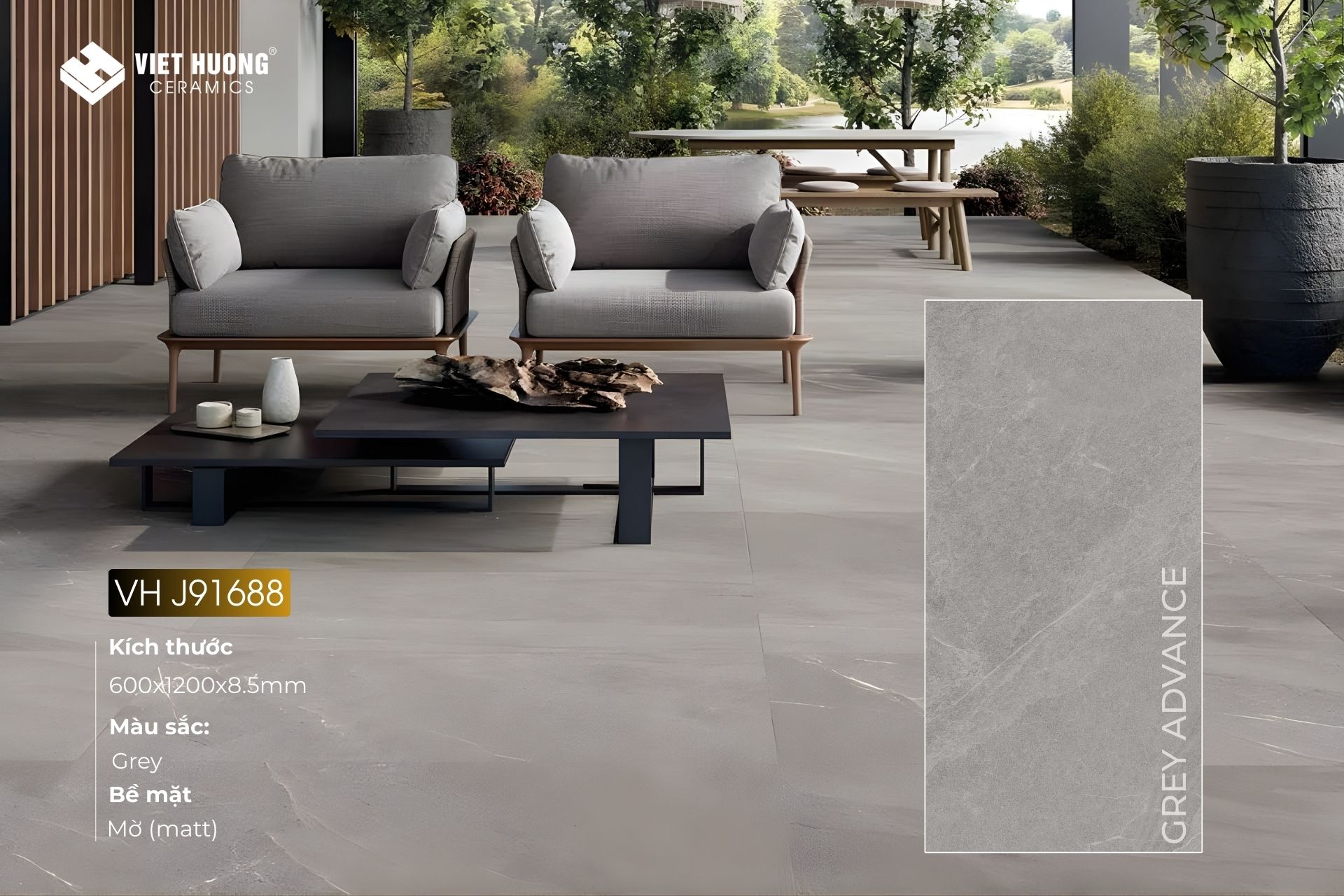 VH J91689 - Grey Advance: Sắc xám hiện đại, chiều sâu tinh tế cho không gian tối giản.