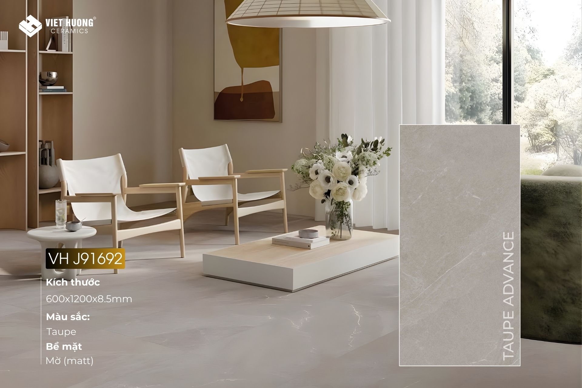 VH J91692 - Taupe Advance: Màu nâu xám trung tính, sự kết hợp hoàn hảo giữa cổ điển và hiện đại.
