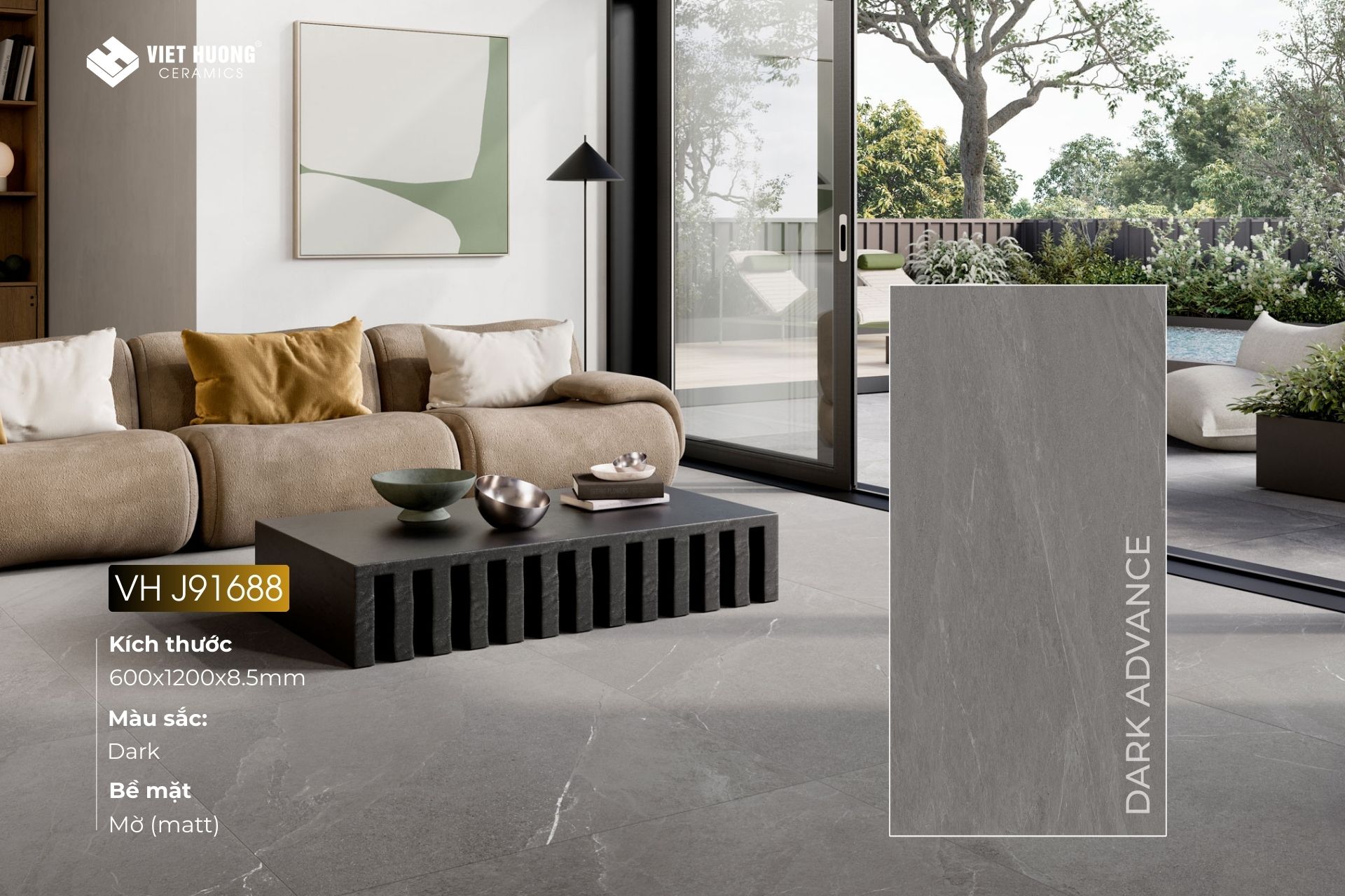 VH J91688 - Dark Advance: Sắc đen huyền bí, mang lại vẻ đẹp quyền lực và đẳng cấp thời thượng cho công trình.