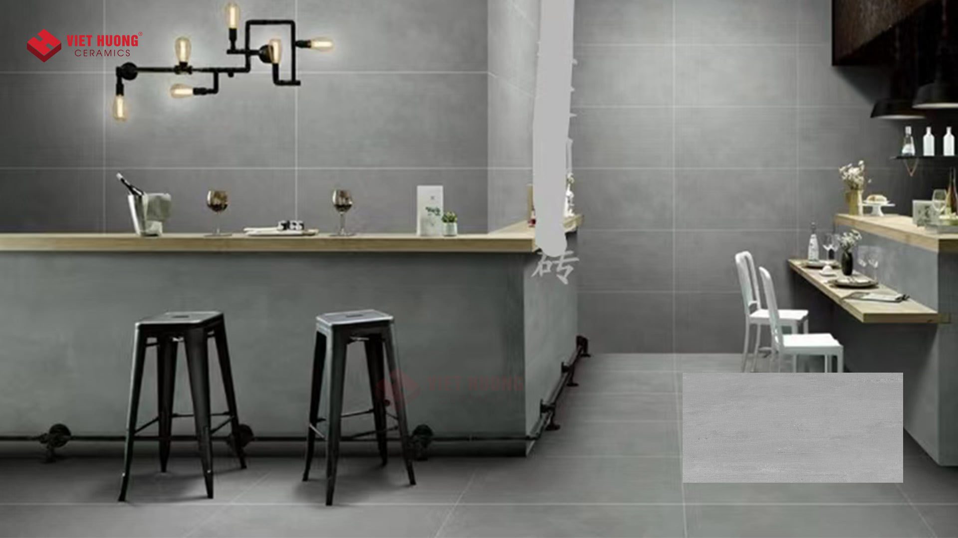 Top 20+ mẫu gạch giả bê tông được ưa chuộng nhất năm 2025 Gạch giả xi măng ốp tường quầy bar - 48SN402A