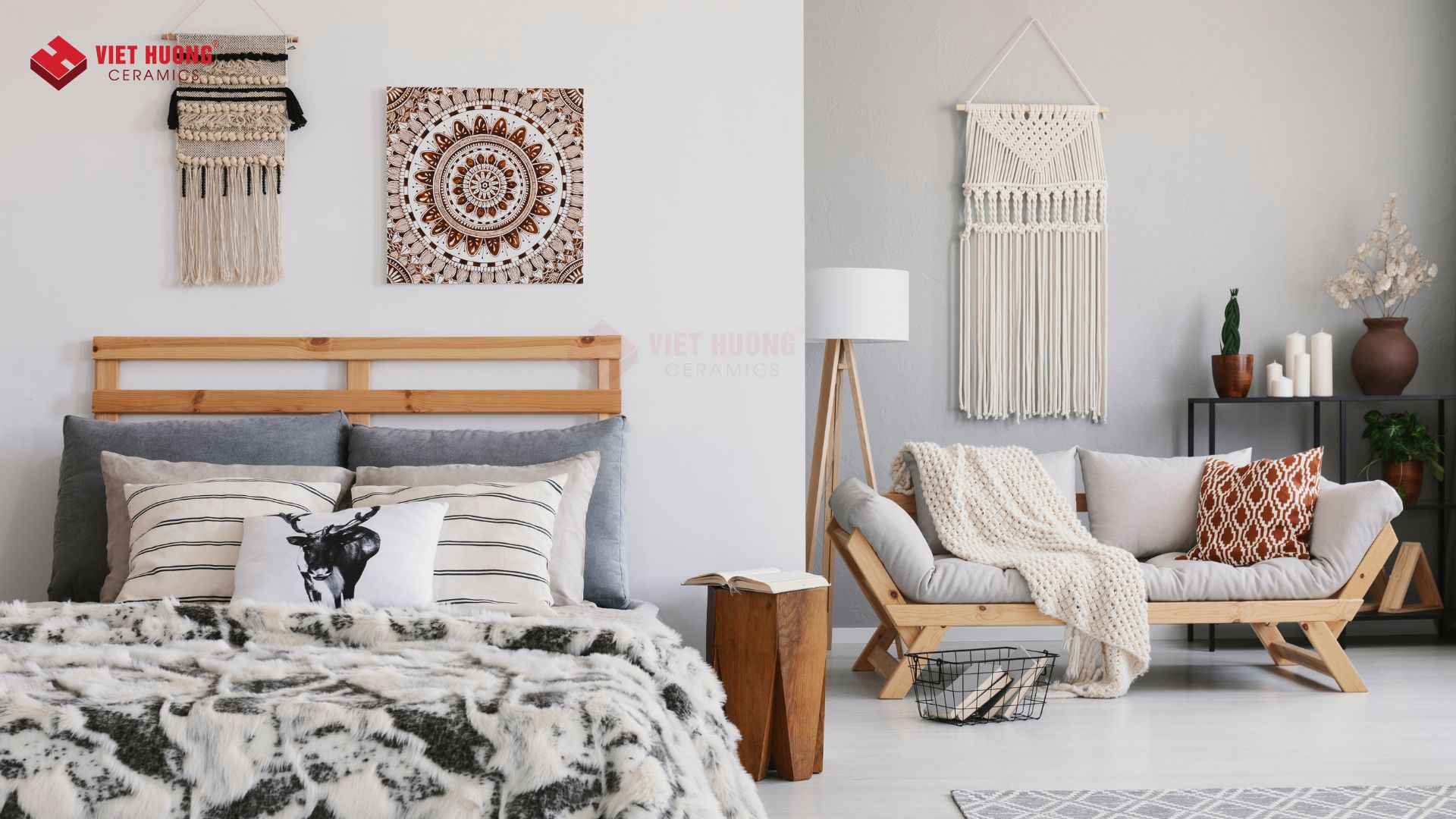 Xu hướng Decor phòng ngủ của Gen Z - Tư vấn gạch ốp lát Tranh treo tường Canvas Minimalism