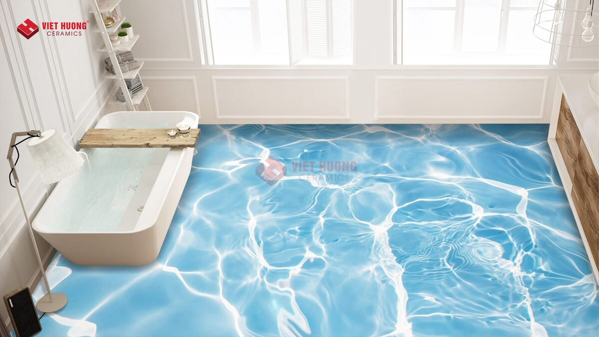 Gạch thảm 3D trang trí nền phòng tắm