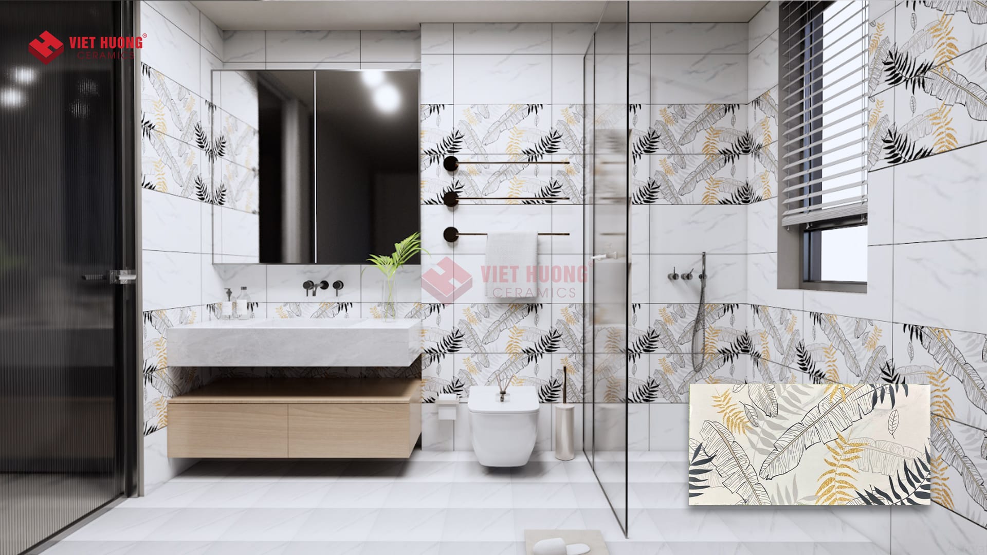 Cách phân biệt gạch ốp tường và gạch lát nền từ A - Z Gạch ốp tường thường có họa tiết nổi bật để tạo điểm nhấn - 36SN0137B
