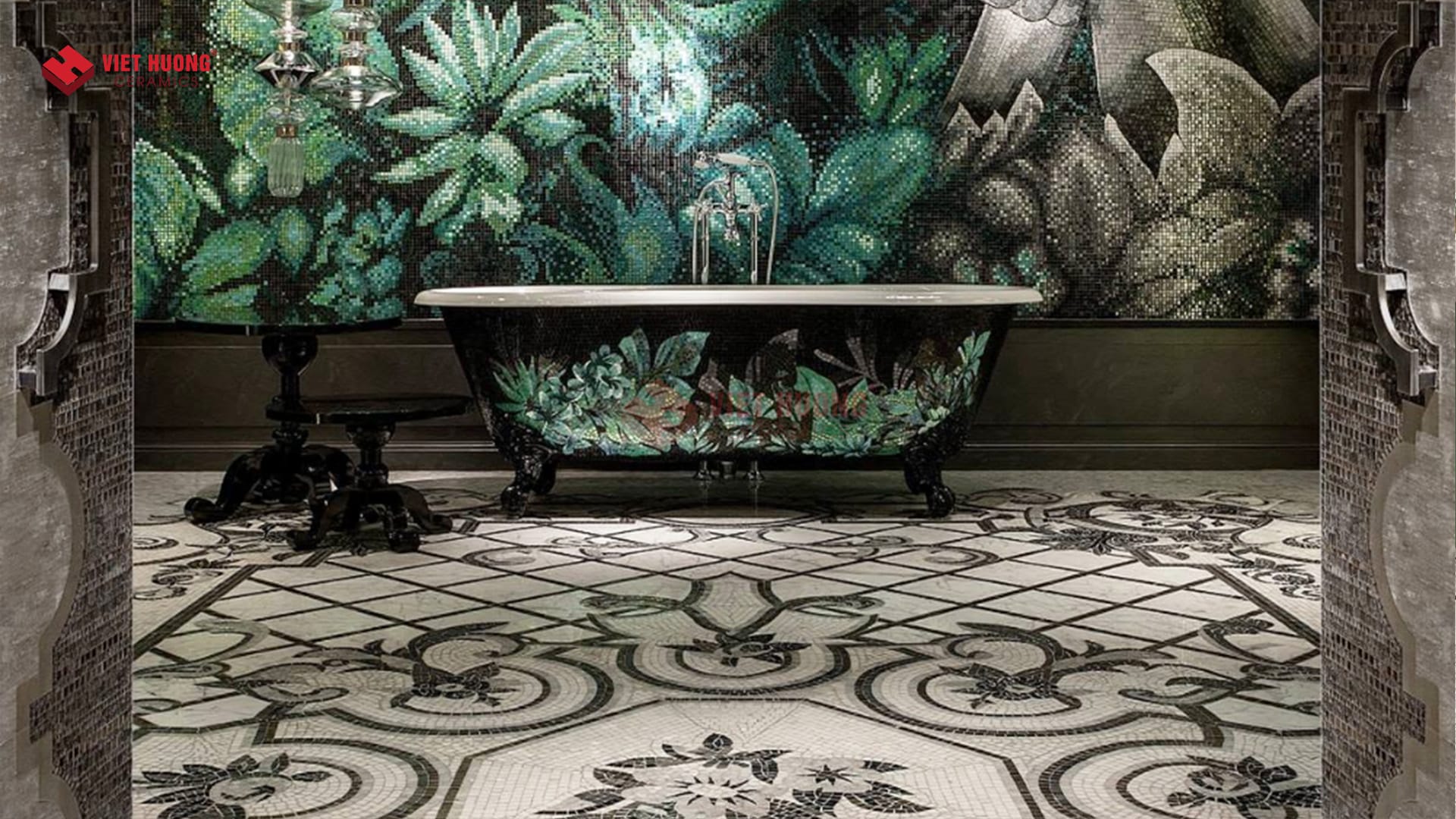 Những mẫu gạch thảm mosaic hình hoa sang trọng