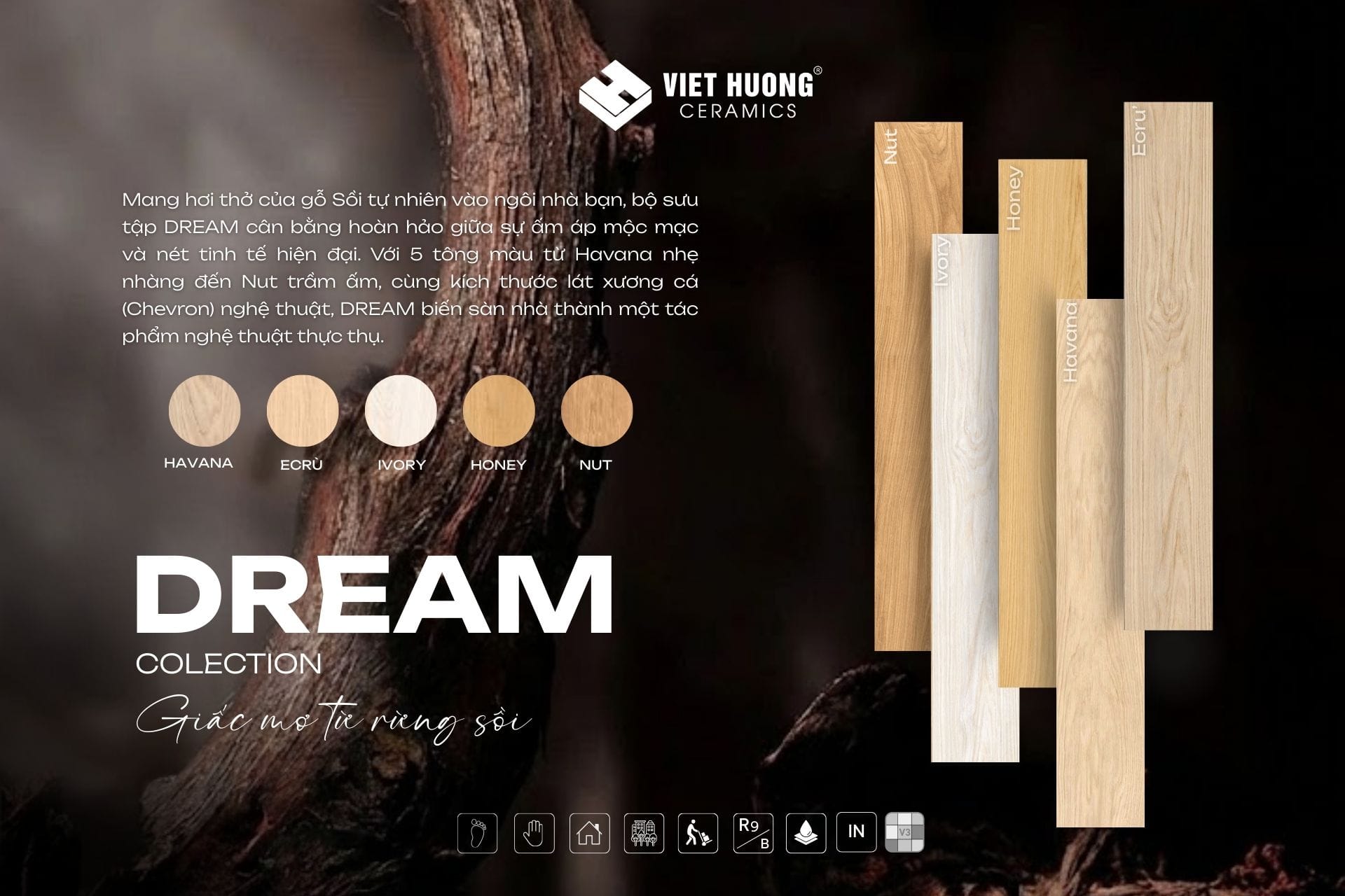 Bộ sưu tập gạch vân gỗ cao cấp Timeless & Dream - Giải pháp thay thế sàn gỗ hiện đại & bền vững Gạch vân gỗ cao cấp Timeless & Dream – giải pháp thay thế sàn gỗ chống nước, ổn định và bền bỉ theo thời gian.