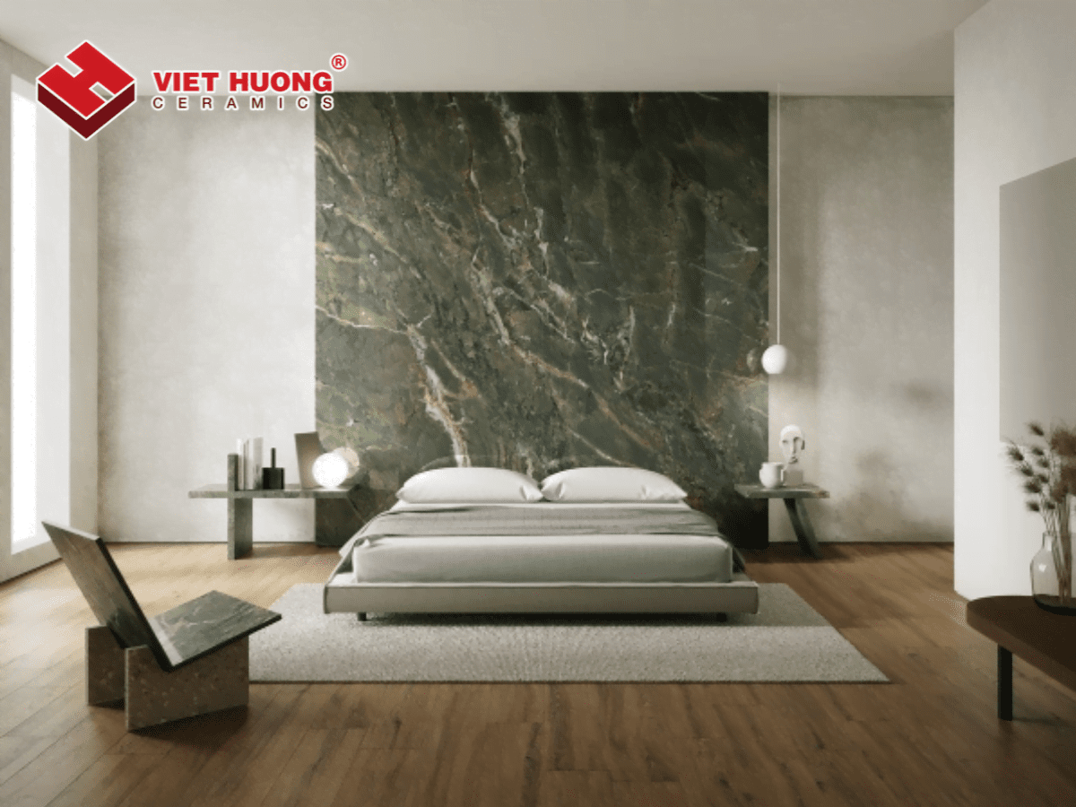 Gạch vân đá marble tạo cảm giác thư thái, nâng cao thẩm mỹ cho phòng ngủ Hình 5: Gạch vân đá marble tạo cảm giác thư thái, nâng cao thẩm mỹ cho phòng ngủ